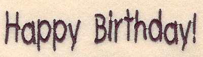 Embroidery Design: Happy Birthday large<br> 4.34w X 0.96h