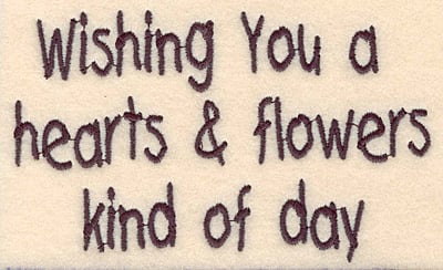 Embroidery Design: Wishing you hearts and flowers large <br> 4.74w X 2.94h