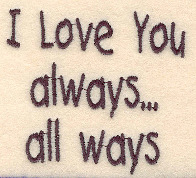 Embroidery Design: I love you large<br> 3.03w X 2.77h