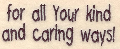 Embroidery Design: Caring ways large<br> 4.89w X 1.86h