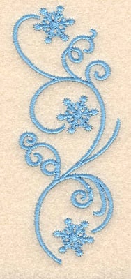 Embroidery Design: Snowflake swirls<br>3.90"H x 1.62"W