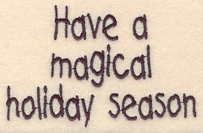 Embroidery Design: Magical holiday large<br>2.67"H x 4.13"W