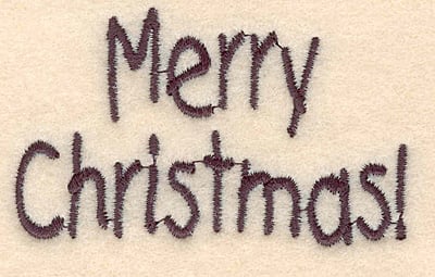 Embroidery Design: Merry Christmas large<br>1.67"H x 2.78"W