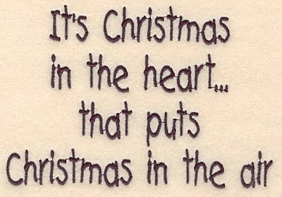 Embroidery Design: Christmas in the heart large<br>3.85"H x 5.63"W