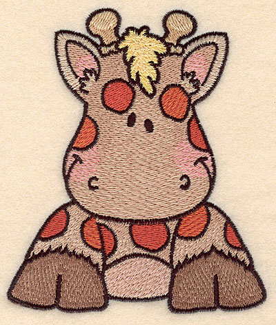 Embroidery Design: Giraffe front view large<br>5.00"H x 4.23"W