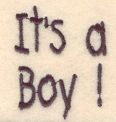 Embroidery Design: It's a boy large<br>1.78"H x 1.45"W