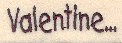 Embroidery Design: Valentine large<br>0.83"H x 3.00"W
