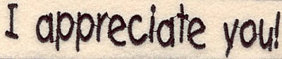 Embroidery Design: I appreciate you large<br>0.95"H x 4.98"W