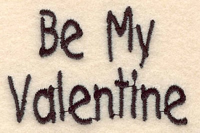 Embroidery Design: Be my valentine large<br>1.71"H x 2.58"W
