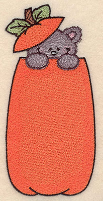 Embroidery Design: Pumpkin with kitten <br>2.98"w X 6.17"h