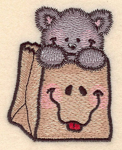 Embroidery Design: Kitten in trick-or-treat bag large <br>2.35"w X 3.01"h