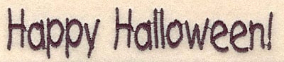 Embroidery Design: Happy Halloween large <br>4.73"w X 0.91"h