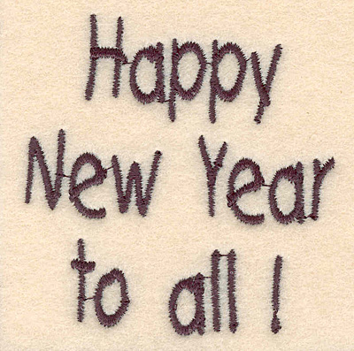 Embroidery Design: Happy New Year to all large<br>2.71w X 2.79h