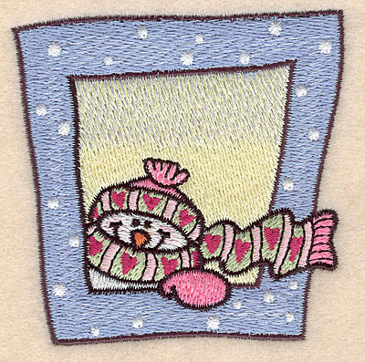 Embroidery Design: Snowman with scarf and hat small <br>3.10"w X 2.87"h