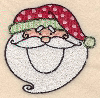 Embroidery Design: Santa's face<br>3.43"H x 3.50"W