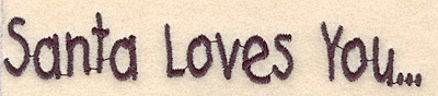 Embroidery Design: Santa loves you large<br>0.83"H x 4.98"W