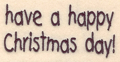 Embroidery Design: Happy Christmas large<br>1.93"Hx4.07"W