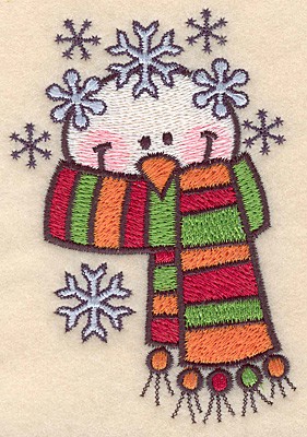 Embroidery Design: Snowman head large<br>4.50"H x 3.07"W