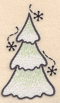 Embroidery Design: Evergreen large<br>4.50"H x 2.68"W