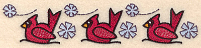 Embroidery Design: Cardinal border<br>1.45"H x 6.97"W