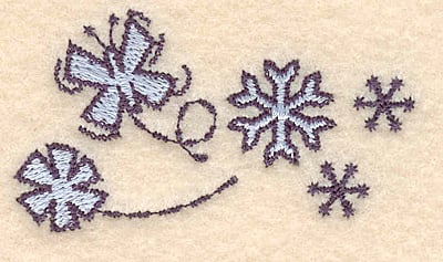 Embroidery Design: Butterfly snowflakes<br>1.34"H x 2.44"W