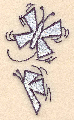 Embroidery Design: Snow butterflies<br>3.42"H x 1.96"W