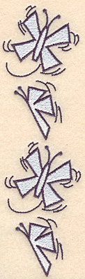 Embroidery Design: Snow butterfly border<br>6.90"H x 1.96"W