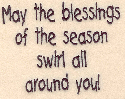 Embroidery Design: Blessings of the season large<br>4.02"H x 5.06"w