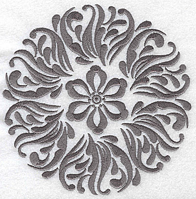 Embroidery Design: Damask Block 7 large<br> 6.39w X 6.43h
