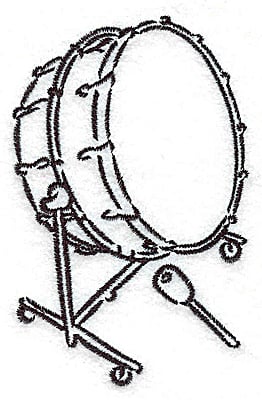 Embroidery Design: Bass drum<br> 2.41w X 3.78h