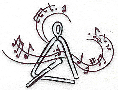 Embroidery Design: Triangle with musical notes large<br> 4.94w X 3.80h