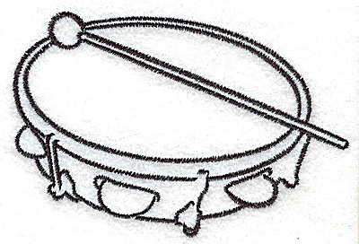 Embroidery Design: Tambourine <br> 3.51w X 2.35h
