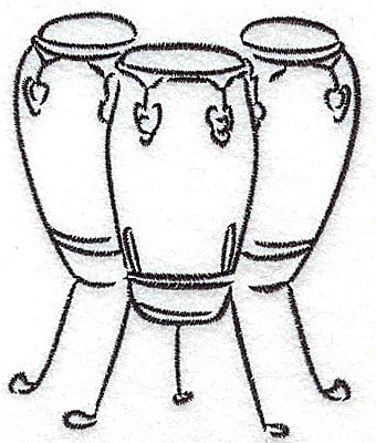 Embroidery Design: Bongo drums<br> 3.15w X 3.82h