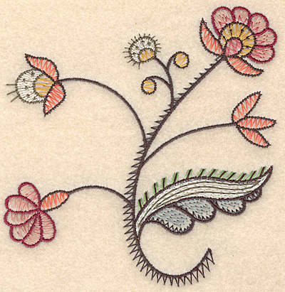 Embroidery Design: Colonial Design 120 Small <br> 5.06" x 4.89"