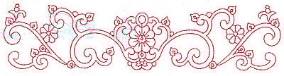 Embroidery Design: Redwork border design A large<br> 9.74w X 2.34h | Embroidery Legacy Embroidery Design: Redwork border design A large<br> 9.74w X 2.34h