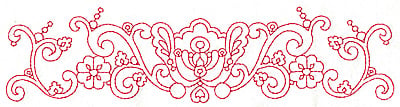Embroidery Design: Redwork border design B large<br> 9.70w X 2.44h