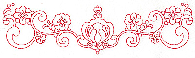 Embroidery Design: Redwork border design D large<br> 9.77w X 2.63h