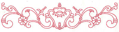 Embroidery Design: Redwork border design E large <br> 9.64w X 2.31h