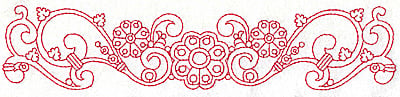 Embroidery Design: Redwork border design G large <br> 9.76w X 2.10h