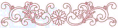 Embroidery Design: Redwork border design H large<br> 9.74w X 2.07h
