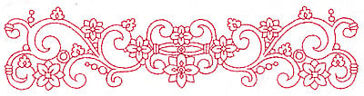 Embroidery Design: Redwork border design I large<br> 9.65w X 2.32h