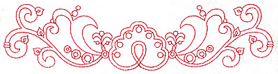 Embroidery Design: Redwork border design J large<br> 9.76w X 2.43h