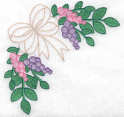 Embroidery Design: Bows and berries large<br> 4.96w X 4.84h