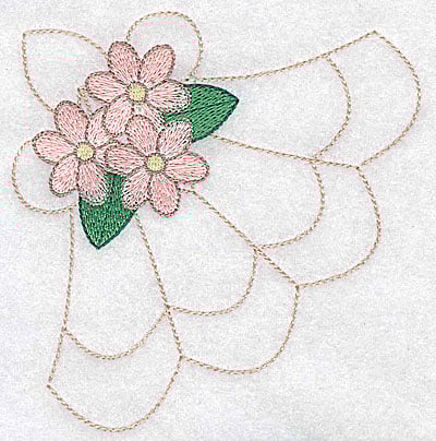 Embroidery Design: Mini flowers on decorative pattern large<br> 4.42w X 4.51h | Embroidery Legacy Embroidery Design: Mini flowers on decorative pattern large<br> 4.42w X 4.51h