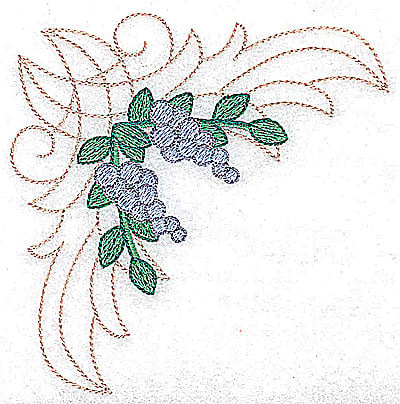Embroidery Design: Berries in a corner large<br> 4.53w X 4.51h