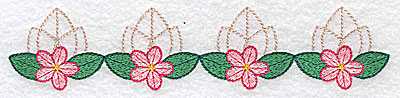 Embroidery Design: Tiny floral design large<br> 6.91w X 1.50h