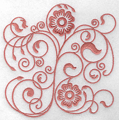 Embroidery Design: Floral design A large<br> 4.97w X 4.92h