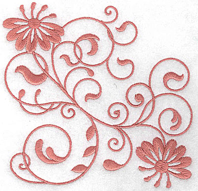Embroidery Design: Floral design B large<br> 4.96w X 4.91h