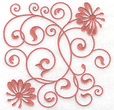 Embroidery Design: Floral design C large<br> 4.96w X 4.95h
