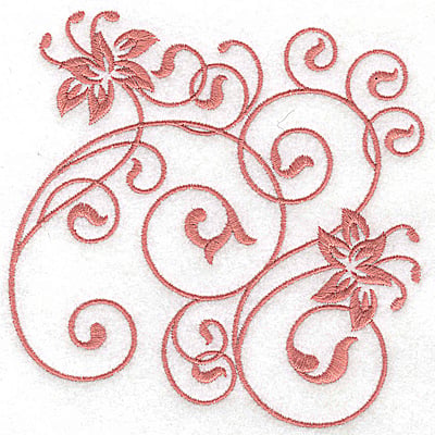 Embroidery Design: Floral design D large<br> 4.93w X 4.95h